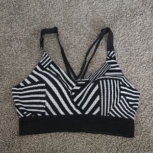 Victoria Sport Striped Black and White Women's Bralette Size 34C